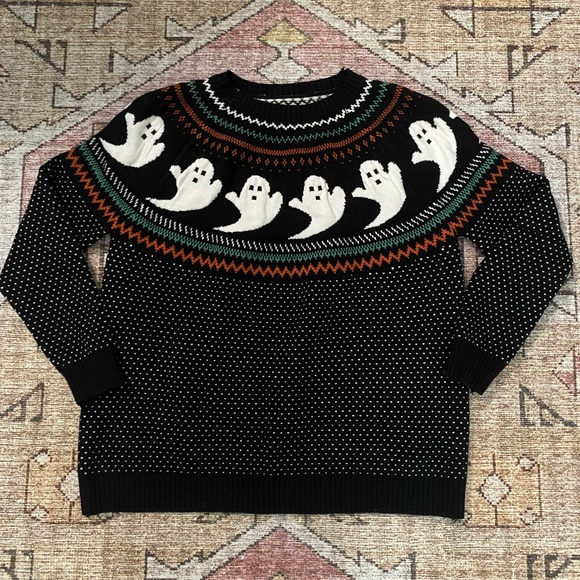 Sweaters - COPY - Black Halloween Fall Ghost Sweater